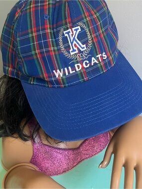 Wildcats Plaid Strapback Baseball Hat - Blue with Red & Green Tartan